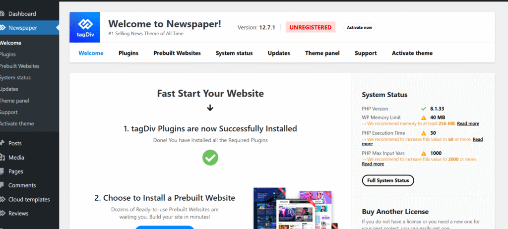 Newspaper Theme License Key